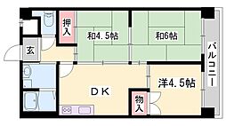 ピアイースト姫路白浜 3DKの間取図画像