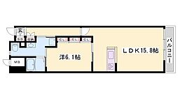キャッスルコート龍野町 1LDKの間取図画像