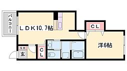 ベルアンジュ 1LDKの間取図画像