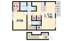サン・フロール 1LDKの間取図画像
