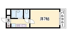 雅ガーデンハイツN棟 1Kの間取図画像