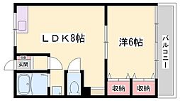 長田コーポ 1LDKの間取図画像