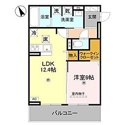 D's北条1丁目 1LDKの間取図画像
