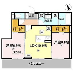D's北条1丁目 2LDKの間取図画像