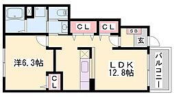 ピエ・デル・モンテ2 1LDKの間取図画像