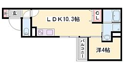 ALMO姫路駅前 1LDKの間取図画像