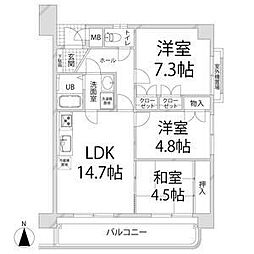 キャッスルコート安室 3LDKの間取図画像