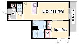 メゾン・ド・クルー 1LDKの間取図画像