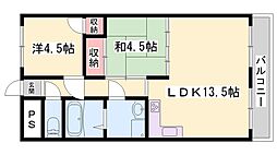 リープラス滝野社 2LDKの間取図画像