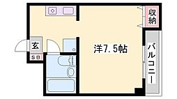ジュネス船場 1Kの間取図画像