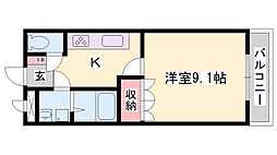 グランドールヒルズ 1Kの間取図画像