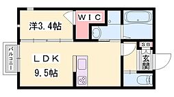 コンフォート黒崎 1LDKの間取図画像