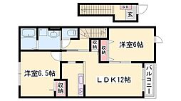 ベルアンジュ1 2LDKの間取図画像