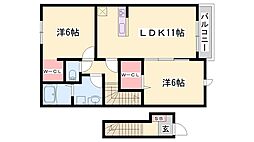 メゾン・ド・キャッスル 2LDKの間取図画像