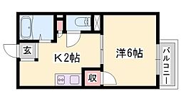 ローズハイツ 1Kの間取図画像