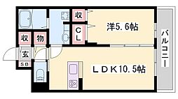 メゾン・ド・クルー 1LDKの間取図画像