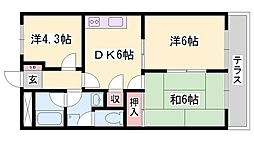 プチシャトー御立 3DKの間取図画像