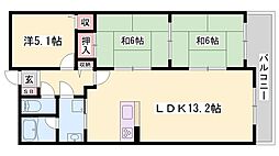 田寺グランドヒルズ 3LDKの間取図画像