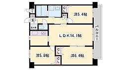 マノワール 3LDKの間取図画像