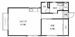三景コーポ 1LDKの間取図画像