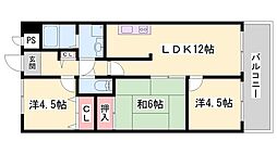 アジュール飾磨 3LDKの間取図画像