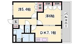 スマイルA 2DKの間取図画像