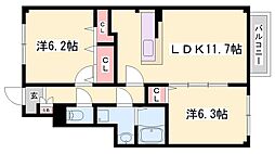ユートピーエイト南 2LDKの間取図画像