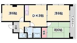 ロイヤルコーポ東雲 3DKの間取図画像