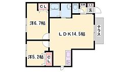 アートメゾン 2LDKの間取図画像