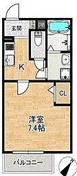 ALEGRIA姫路東 1LDKの間取図画像