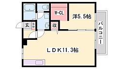 プロムナード向陽台 1LDKの間取図画像