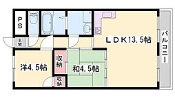 リープラス滝野社 2LDKの間取図画像