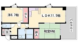 ビューハーモニー 2LDKの間取図画像