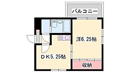 ベルトピア手柄2 1DKの間取図画像