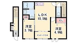 コントレイル糸引 2LDKの間取図画像
