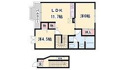 アヴェニール21 2LDKの間取図画像