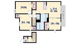 セントラルエス 2LDKの間取図画像