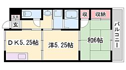 ハイツジャルダン 2DKの間取図画像