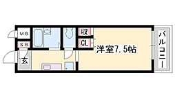 アドバンス城北 1Kの間取図画像