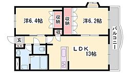 ロイヤルヒルズ青山 2LDKの間取図画像