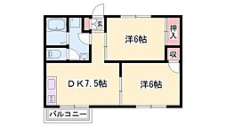 ファミールコーポ 2DKの間取図画像