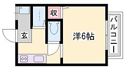 サンシティアイン 1Kの間取図画像