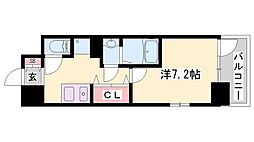 Weｓｔland白鷺 6階1Kの間取り