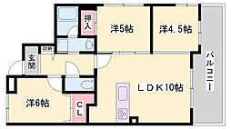 プレステージ姫路5 3LDKの間取図画像