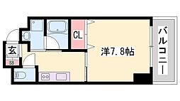 エクセル姫路 1Kの間取図画像
