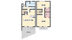 ラ・ヴィーダー3 2LDKの間取図画像