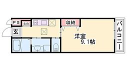 フェリーチェ 1階1Kの間取り