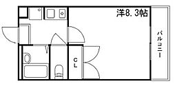 MISTRAL下手野 1Kの間取図画像