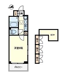 エステムコート梅田茶屋町デュアルスペース 3階1Kの間取り