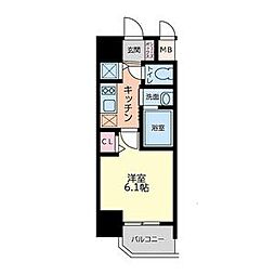 Live casa本町 15階1Kの間取り